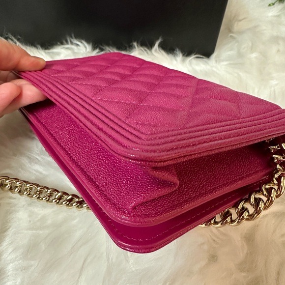 💎✨Authentic✨💎 Chanel  Leboy Wallet on Chain pink caviar leather with  🧿SoLD - Picture 8 of 16